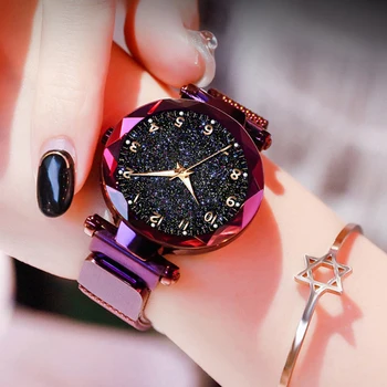 Magnetinio Žvaigždėtas Dangus Prabanga Moterų Laikrodžiai Moterų Laikrodis, Kvarcinis Laikrodis Mados Ponios Riešo Žiūrėti Reloj Mujer Relogio Feminino