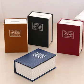 Mini Knygą Saugaus Slaptažodžio Langelį Pinigų Lauke, Vaikų Saugojimo Dėžutė Su Užrakto Piggy Bank Plieno, Plastiko Užrakinta Gavimo Langelį