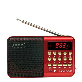 Mini Nešiojamas Delninis K11 Radijo Garsiakalbiai Įkrovimo Skaitmeninis FM USB TF MP3 Grotuvo Garsiakalbių Daugiafunkcinis Teleskopinis Antena