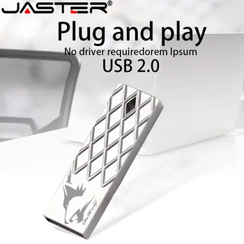 Modelis Metalo USB 2.0 Flash Drive Sidabro Verslo Pen Drives 4GB 8GB 16GB 32GB 64GB 128GB Realias galimybes logotipą Memory Stick