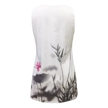 Moterų SummerDress Vintage Stiliaus Kinijos Atspausdinta Suknelės Elegent Trumpas Berankovis Marškinėliai Mini Suknelė moterims dėvėti kasdien