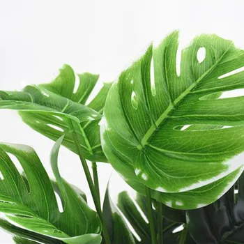 Namų Sodo Dekoravimo, Modeliavimo Žalieji Augalai Dirbtinių Gėlių 18 Vadovai Aukštos kokybės Natūralių Plastiko Daugkartinio naudojimo Vėžlys Atgal Lapų