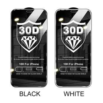 NAUJAS 30D Visiškai Padengti Apsaugine Stiklo iPhone 12 11 Pro XS Max XR X Screen Protector, iPhone 11 12 Mini Grūdinto Stiklo plėvelės