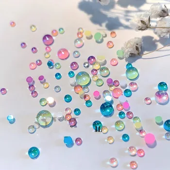 Naujas 3D Nagų Dailė Dekoruoti Cirkonio Undinė Masės karoliukai Blizga jautrus šviesai kristalų, stiklo karoliukų, Manikiūro Apdaila