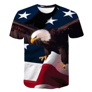 Naujas American Eagle Spausdinami 3D T-shirt Vyrams JAV Reklama trumpas rankovės marškinėliai Hip-Hop Vyrų, Moterų Erelis marškinėliai Topai Marškinėliai Homme