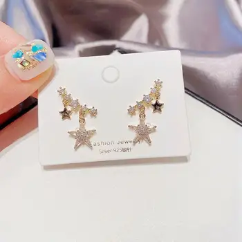Naujas korėjiečių moterų earringsn paprasta mados asmenybės cirkonis star konkurso moterų kutas eardrop