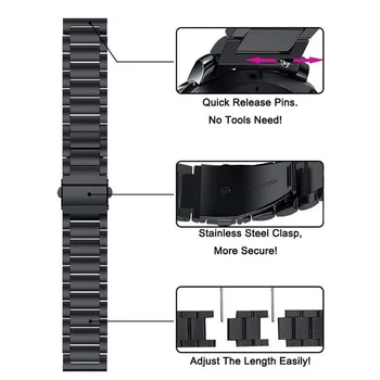 Nerūdijančio Plieno Juosta Xiaomi Amazfit GTS 2 Mini 2e GTR 2 47mm 42mm Pvp U Pro S Stratos 3 Apyrankę Watchband Smart Dirželis Žiūrėti