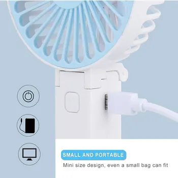 Nešiojamų Mini Vertus, Ventiliatorius USB Įkrovimo Sulankstomas Ventiliatorius Kambarį Namuose Oro Aušintuvo Ventiliatorius 3 Greitis Reguliuojamas Aušinimo Ventiliatorius
