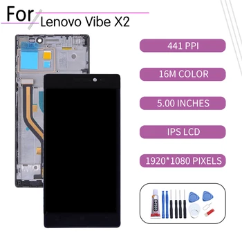 ORIGINALUS Lenovo Vibe X2 LCD Jutiklinis Ekranas skaitmeninis keitiklis Asamblėjos Lenovo X2 Ekranas su Rėmo Pakeitimo X2-AP X2-ES X2-CU