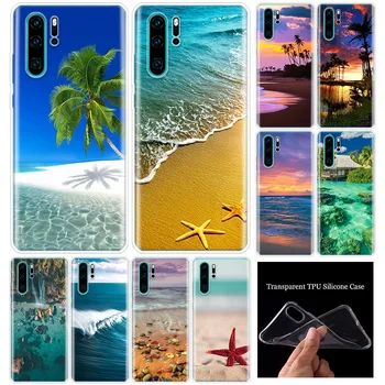 Paplūdimys vasaros Minkštas Silikoninis Telefono dėklas, Skirtas Huawei Honor 10 9 20 Lite Y5 Y6 Y7 Y9 2019 8X 9X 8S 8A 7X 7A Pro 10i20i Padengti CoqueSof