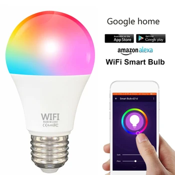 Protingo Namo 9W RGBCW Smart Lemputės, Smart Wifi Lemputė Tamsos E27/B22, LED Lemputės, Valdymas Balsu Dirbti Su Alexa 