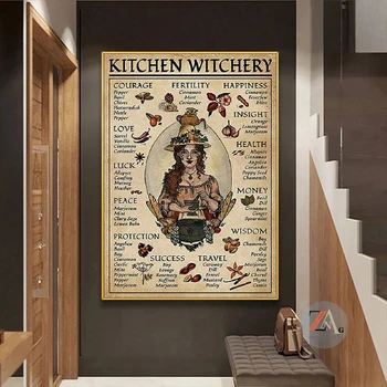 Ragana moteris, plakatų ir grafikos papuošti drobė sienos nuotrauka ragana magijos žinių meno tapybos dovana miegamųjų namo apdaila