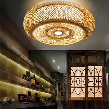 Retro Bambuko Lubų Šviesos Kinų Stiliaus Lubų Kabo Lempa Valgomasis, svetainė, Restoranas, Dekoravimas Loft Hanglamp