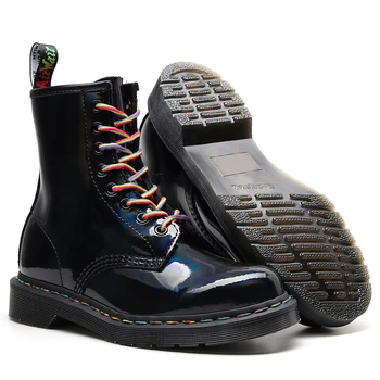 Rudenį ir žiemą naujas blizga vyrų Martin batai odiniai batai mados atsitiktinis vyrų batai moterų Martin batai odos poros batai