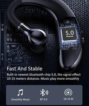 S300 Bluetooth V5.0 Ausines Verslo Ausinės Belaidės Ausinės Laisvų Rankų Įranga Vairavimo Skambinkite Sporto Stereo Muzikos Ausinių Telefonai