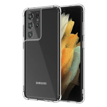 Samsung Galaxy S21 Ultra Plus 5G Atveju Skaidrios TPU Case for galaxy s21 ultra 5g Apsauginis Dangtelis galaxi s21+ s21 rubisafe