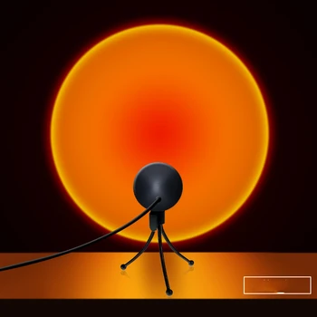 Saulėlydžio Lempa Projektoriui Vaivorykštė Atmosfera Led Nakties Šviesos Namuose Miegamasis USB Lempa Gyventi Kambaryje, Fotografijos Nuotrauka Sienų Apdaila
