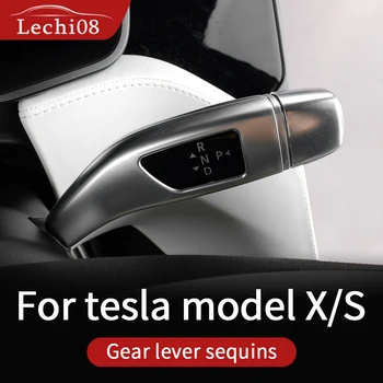 Sidabro Valytuvų Perjungimo Apdaila Už Tesla Model S modelis x priedai Tesla S X sidabro spalvos vidaus apdaila