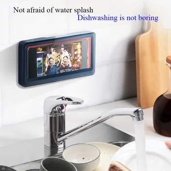 Sieniniai vandeniui mobiliojo telefono lange palieskite ekraną, vonios kambarys, virtuvė, virtuvės mobiliojo telefono apvalkalas dušo uždaromos saugojimo dėžutė