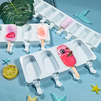 Silikono Ledų Formos 4 Langelio Ledo Kubelių padėklas Maistas Saugus Popsicle Maker 
