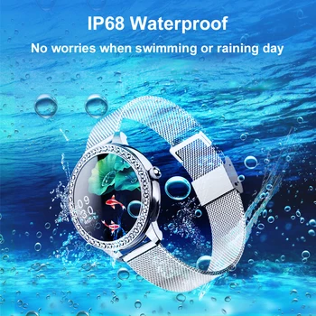 Smart watch moterų KOSPET SN91 Visiškai Jutiklinis Ekranas IP68 Wateproof Fitneso apyrankę Moterų laikrodis mados Ponios Žiūrėti Laikrodis