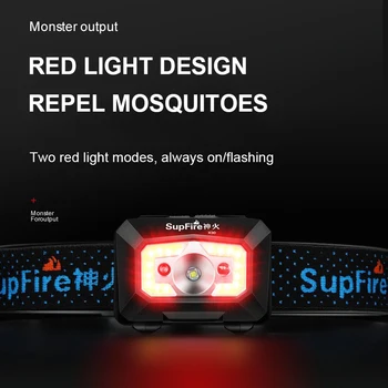 SupFire X30 Mini LED+COB Žibintai Su Judesio davikliu USB Įkrovimo Žvejybos Kempingas Medžioklės Žibintai Nešiojamų Žibintų
