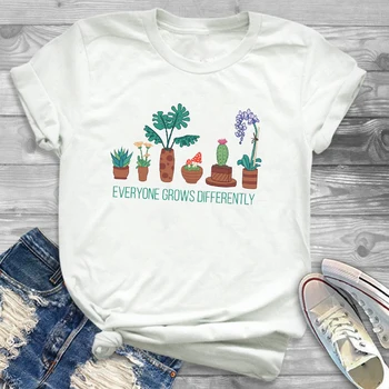 T-Shirt Marškinėliai, Trišakiai, T-marškinėliai Moterims Augalų Gyvybės Kaktusas Mielas Spausdinami Mados trumpomis Rankovėmis Vyriški Moterų Grafinis Marškinėliai