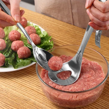 Transhome Meatball Maker Šaukštas Nerūdijančio Plieno Non-Stick Kūrybos Meatball Maker Kepimo Įrankius, Virtuvės Dalykėlių Ir Reikmenys