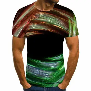 Tunelio Spausdinti Trumpas Rankovės Men 'S Vasaros Mados Europos Ir Amerikos Stiliaus 3dt Marškinėliai Kvėpuojantis Viršų