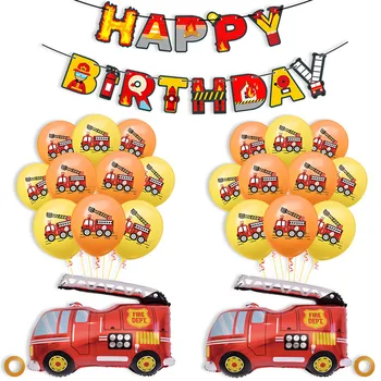 Ugnies Sunkvežimių Temą Balionai Gaisrinė Mašina Reklama Tortas Topper Gaisrininkas Baby Shower Berniukai Gimtadienio Dekoracijas Prekes