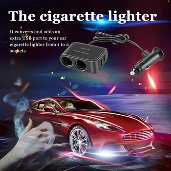 Universalus 2 Būdas Automobilio Cigarečių Degiklio +LED Šviesos Jungiklis Auto Skirstytuvo Lizdo Įkroviklis, USB 12V/24V