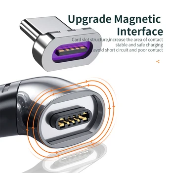 USB C Tipo Magnetinių Adapteris Essager 100W Tipas-C Male Į USB C Moterų Magnetas Jungtis Mackbook Pro 