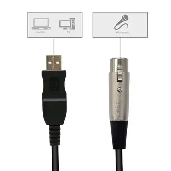 USB Male, kad XLR Female Kabelio Laido Adapteris, Mikrofonas MIKROFONO Link Cable Studio Garso Link Cable