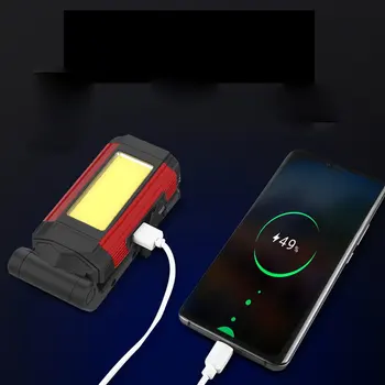 USB Įkrovimo COB Darbą Šviesos Super Ryškus LED Žibintuvėlis Kempingas Lempa Su Uodega Magnetas Vandeniui Reguliuojamas Žibintų