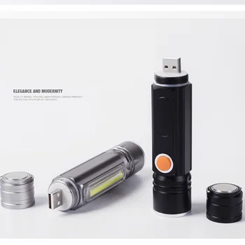 USB įkrovimo stiprios šviesos t6cob daugiafunkcinis priežiūros lempos įrankis, su kabliu magnetas avarinės lempos flashlightA300