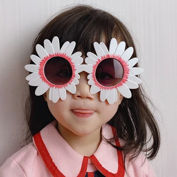UV400 Mados gėlių vaikų akiniai nuo saulės Mielas šalies tendencijos produktų dizaineris apvalių akinių Spalvos vaikams baby saulės akiniai