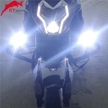 Už Yamaha BANDOMŲJŲ 900 700 GT 900GT BANDOMŲJŲ MT09 MT07 MT 09 07 Balta Motociklas, žibintai papildomas lemputė 12V LED spot žibintai
