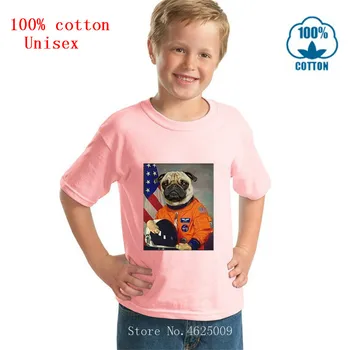 Vaikai Astronautas pug spaceX T-Shirt Vasaros Užsakymą Atsitiktinis Trumpas Rankovės Vyrų, Moterų, Berniukų, Mergaičių Marškinėliai Tees Vaikai Marškinėlius