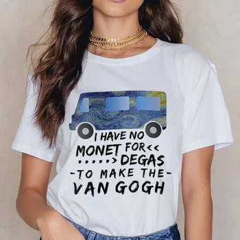 Van Gogh marškinėliai viršuje tees moterų pora kawaii grafinis tees moterų streetwear drabužius harajuku kawaii harajuku