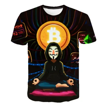 Vasaros Bitcoin Revoliucijos Marškinėliai vyriški moteriški Cryptocurrency Marškinėliai Cryptocurrency Monetos Cool Atsitiktinis Pasididžiavimas 3D Mados Unisex 2021