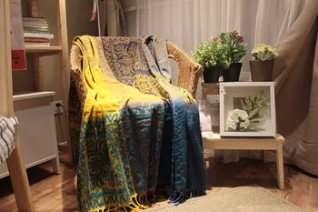Viduržemio jūros Amerikos šeniliniai sofos pagalvėlės, Spalvingą Bohemijos Šeniliniai Plaids Sofa Didelis Cobertor Antklodė Su Kutas