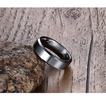 Vnox Juodas Volframo Karbido vyriški Vestuvių Žiedas Vestuvinis Žiedas Žmogui Papuošalai 6mm Pločio Anillos