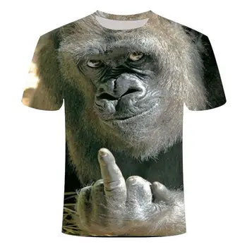Vyrai Gyvūnų Marškinėliai Orangutan /Monkey 3d Spausdinimo Marškinėlius Vyrų Juokinga Tees Viršūnes Trumpas Rankovės O-Kaklo 3d Spausdinimo Vasaros Drabužių