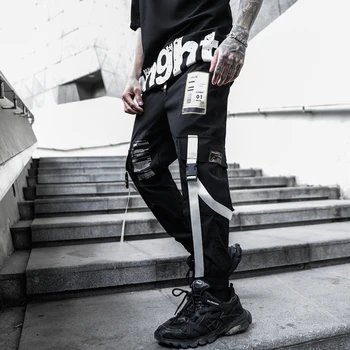 Vyrai Multi-kišenės, Elastinga Juosmens Haremas Ziajać Vyrų Streetwear Punk Hip-Hop Atsitiktinis Kelnės Poilsiu Vyriškos Kelnės 2021 Naujas Dropshipping