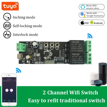WiFi Relay Tuya Smart Switch Module 12V Smart gyvenimo APP Nuotolinis Valdymas Laikmatis 