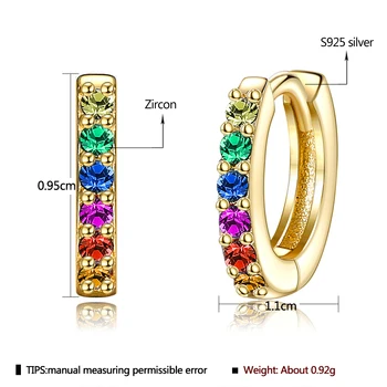 ZEMIOR Autentiški 925 Sterlingas Sidabro Auskarai Moterims Apakinti Crystal Rainbow Žiedai, Auskarai, Vestuvių, Sužadėtuvių Fine Jewelry